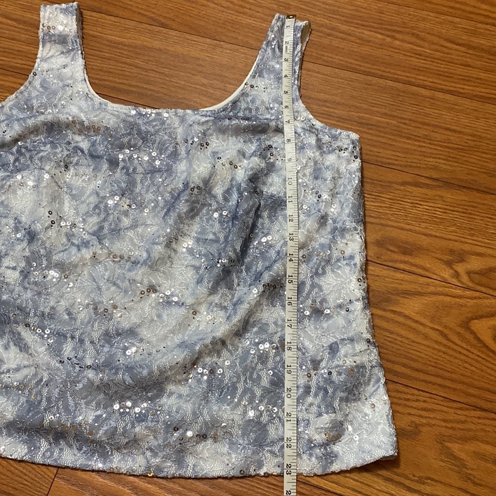 Alex Evenings women’s 3 pcs midi length lace / sequins gray skirt set size 1X - Picture 8 of 16